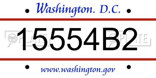 15554B2 District Of Columbia License Plate