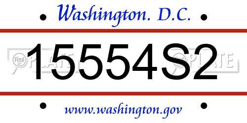 15554S2 District Of Columbia License Plate