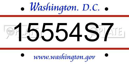 15554S7 District Of Columbia License Plate