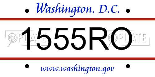 1555RO District Of Columbia License Plate