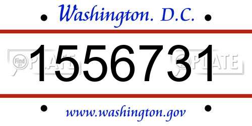 1556731 District Of Columbia License Plate