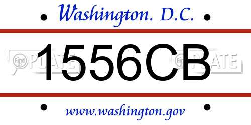 1556CB District Of Columbia License Plate