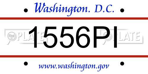 1556PI District Of Columbia License Plate