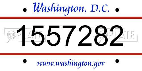 1557282 District Of Columbia License Plate