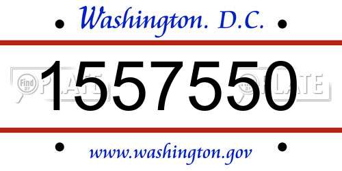 1557550 District Of Columbia License Plate