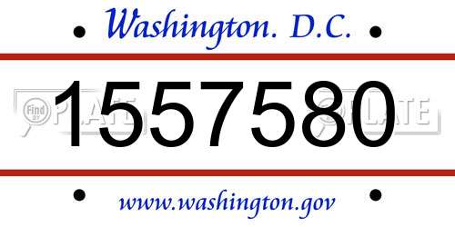 1557580 District Of Columbia License Plate