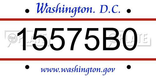 15575B0 District Of Columbia License Plate