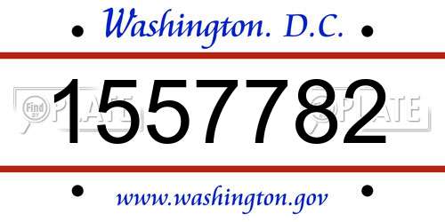 1557782 District Of Columbia License Plate