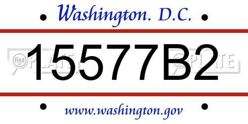 15577B2 District Of Columbia License Plate