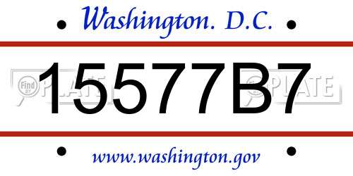 15577B7 District Of Columbia License Plate