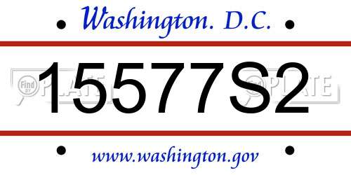 15577S2 District Of Columbia License Plate
