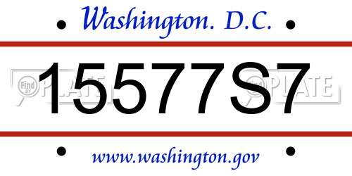 15577S7 District Of Columbia License Plate