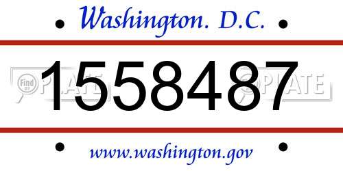1558487 District Of Columbia License Plate