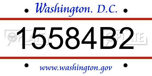 15584B2 District Of Columbia License Plate