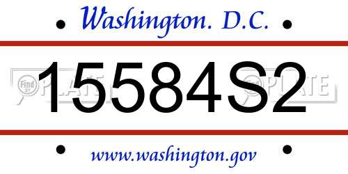 15584S2 District Of Columbia License Plate