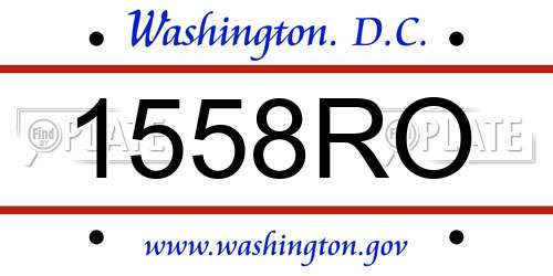 1558RO District Of Columbia License Plate