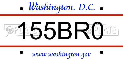 155BR0 District Of Columbia License Plate