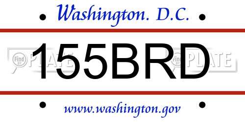 155BRD District Of Columbia License Plate