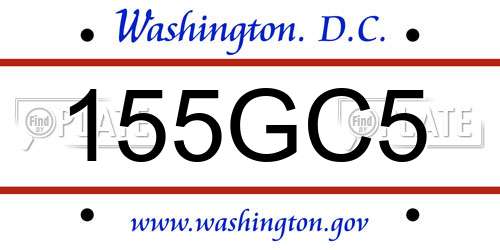 155GC5 District Of Columbia License Plate
