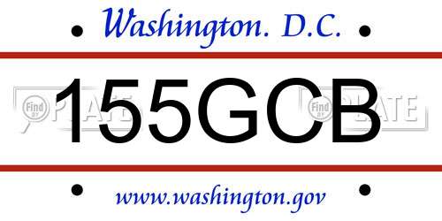 155GCB District Of Columbia License Plate