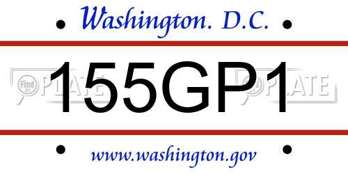 155GP1 District Of Columbia License Plate