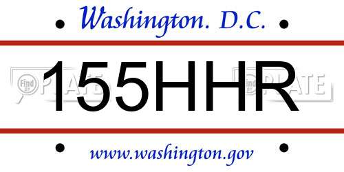 155HHR District Of Columbia License Plate