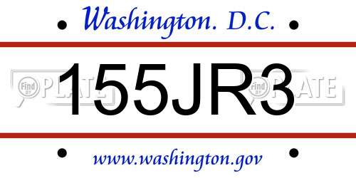 155JR3 District Of Columbia License Plate