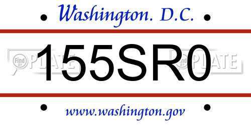 155SR0 District Of Columbia License Plate