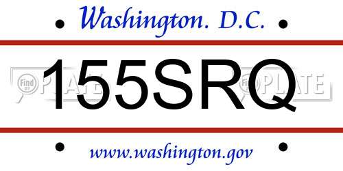 155SRQ District Of Columbia License Plate