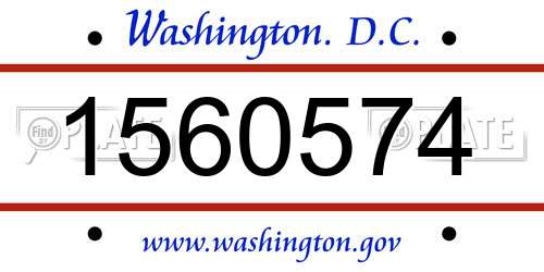 1560574 District Of Columbia License Plate
