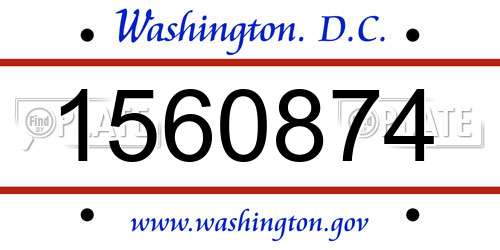 1560874 District Of Columbia License Plate
