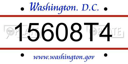 15608T4 District Of Columbia License Plate