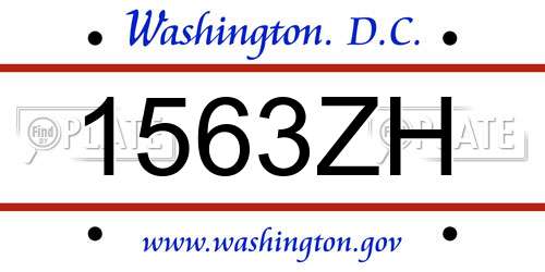 1563ZH District Of Columbia License Plate