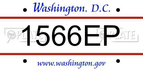 1566EP District Of Columbia License Plate