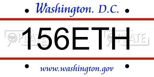 156ETH District Of Columbia License Plate