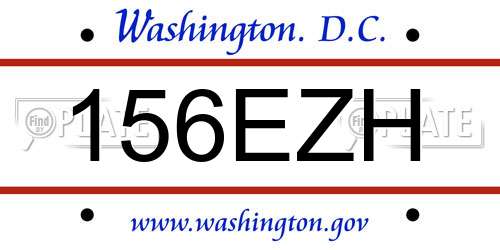 156EZH District Of Columbia License Plate