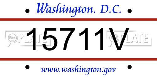 15711V District Of Columbia License Plate