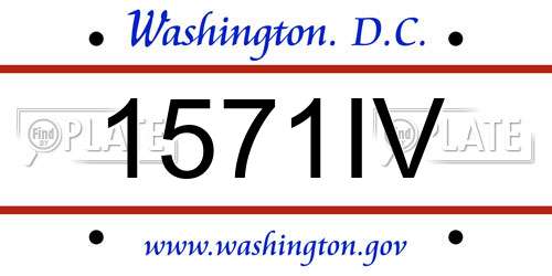 1571IV District Of Columbia License Plate
