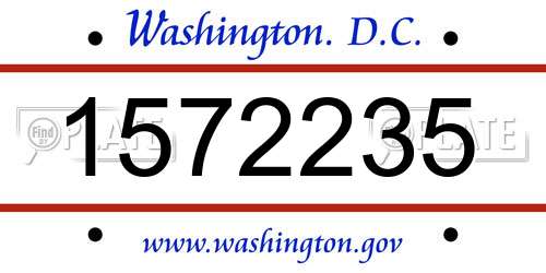 1572235 District Of Columbia License Plate