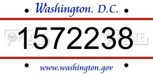 1572238 District Of Columbia License Plate