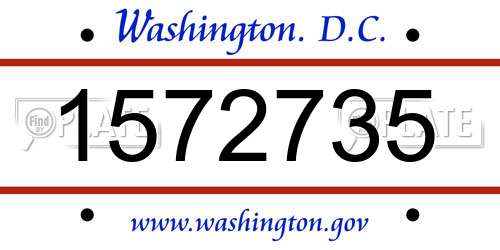 1572735 District Of Columbia License Plate