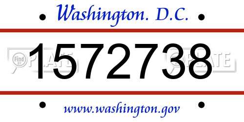 1572738 District Of Columbia License Plate