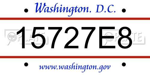 15727E8 District Of Columbia License Plate