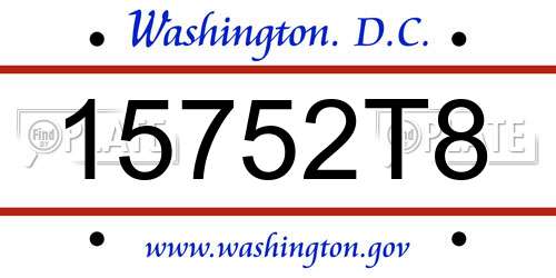 15752T8 District Of Columbia License Plate