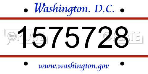 1575728 District Of Columbia License Plate