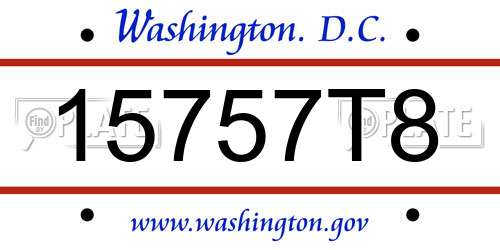 15757T8 District Of Columbia License Plate