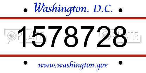 1578728 District Of Columbia License Plate