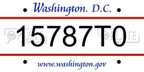 15787T0 District Of Columbia License Plate