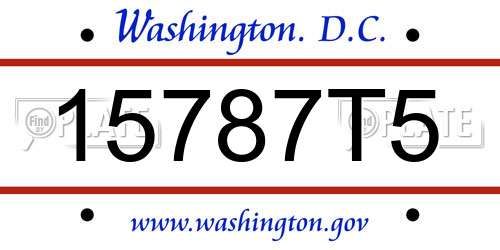 15787T5 District Of Columbia License Plate