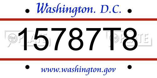 15787T8 District Of Columbia License Plate